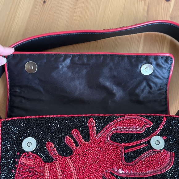 LIKE NEW STAUD Tommy Beaded Bag, Lobster - Picture 10 of 11